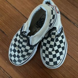 Kids checkered vans slip ons size 11